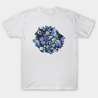 WINTER FLOWER BOUQUETS DARK BLUE T-Shirt